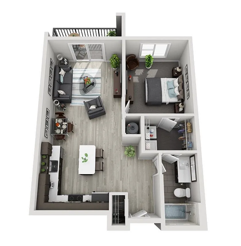 Floor plan B1 (1BR)