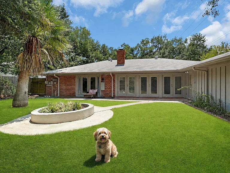 A lovely large yard with lots of sun, but shade as well