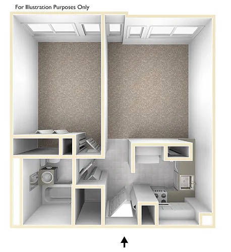 Floor plan 1 Bedroom 1 Bath