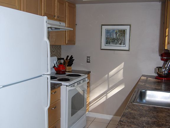Kitchen with maple cabinets