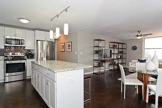 Open living room and kitchen