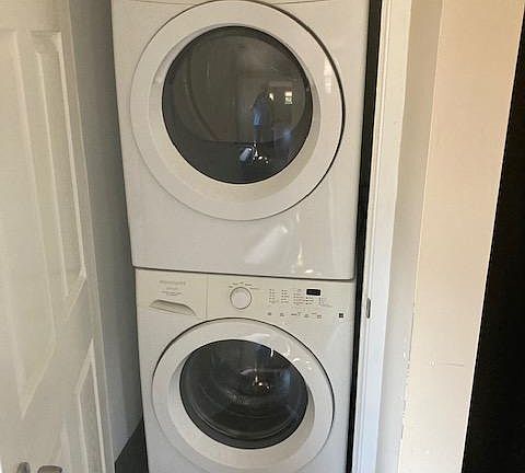Stackable washer & dryer in unit
