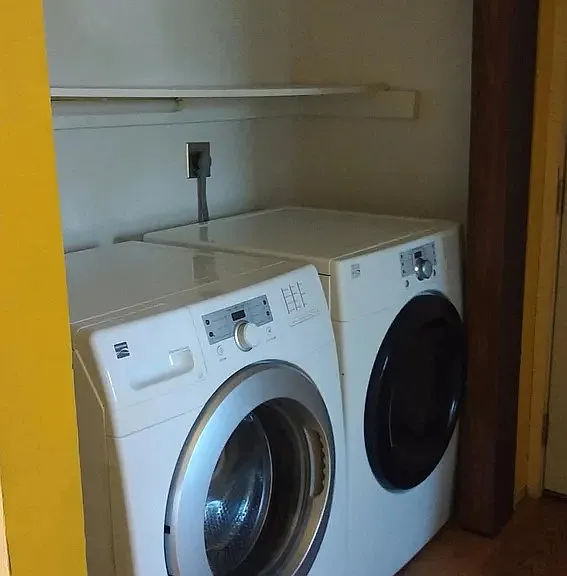 Washer and Dryer installed.