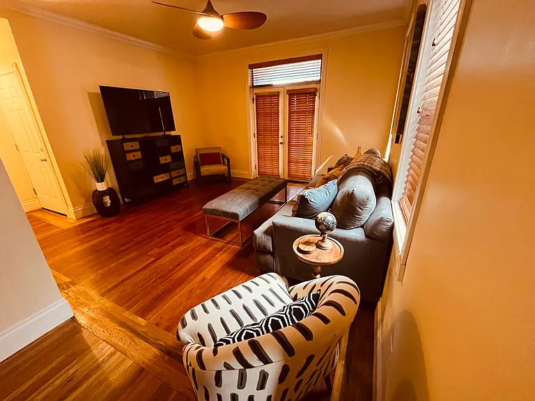 Lovely living room with smart TV