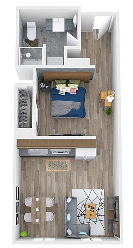 Floor plan 888: 1 Bedroom C