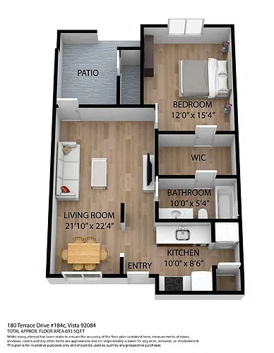 Floor plan 1 Bedroom 1 Bathroom (Apartment)