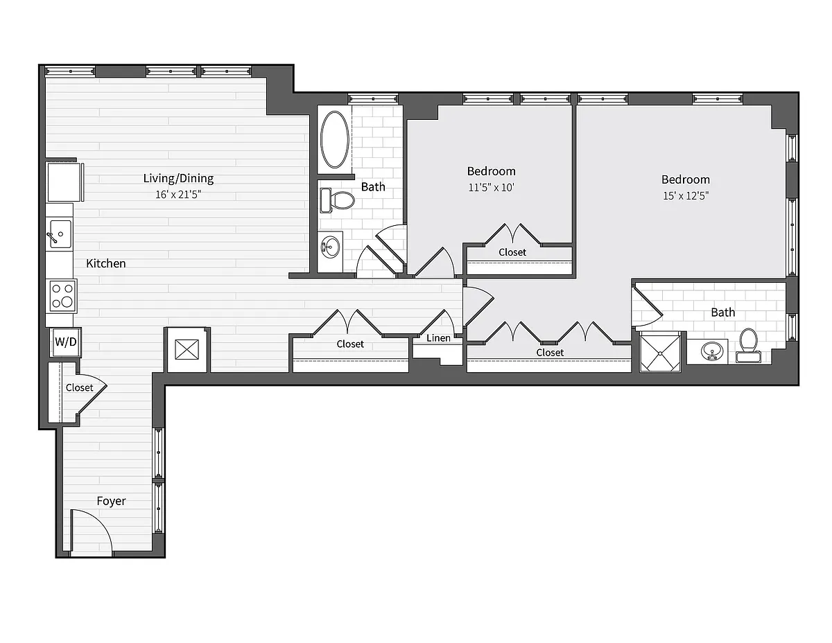 Floor plan 22f9 2BR/2BA