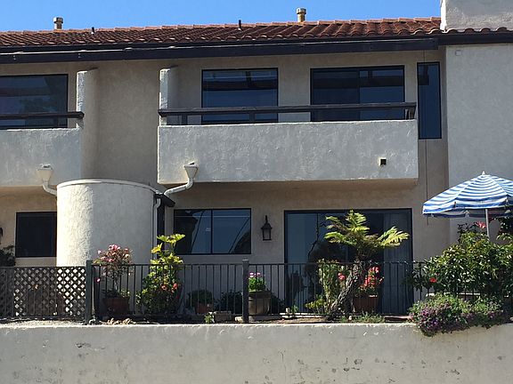 Large patio with park view