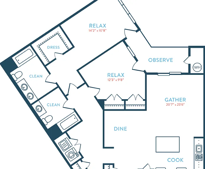 1382 Waypointe B8 Floorplan Diagram