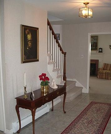 Expansive foyer with tile floor