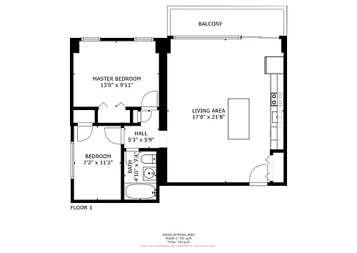 Floor plan Renovated 2 Bedroom