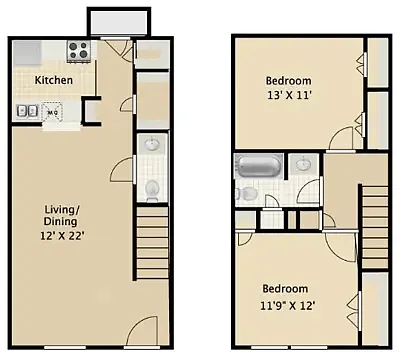 Floor plan B3TH 2X1.5