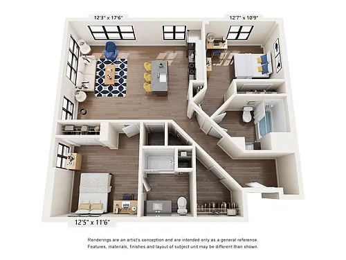 Floor plan 2 Bedroom Corner