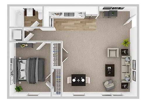 Floor plan 1 Bedroom/1 Bathroom