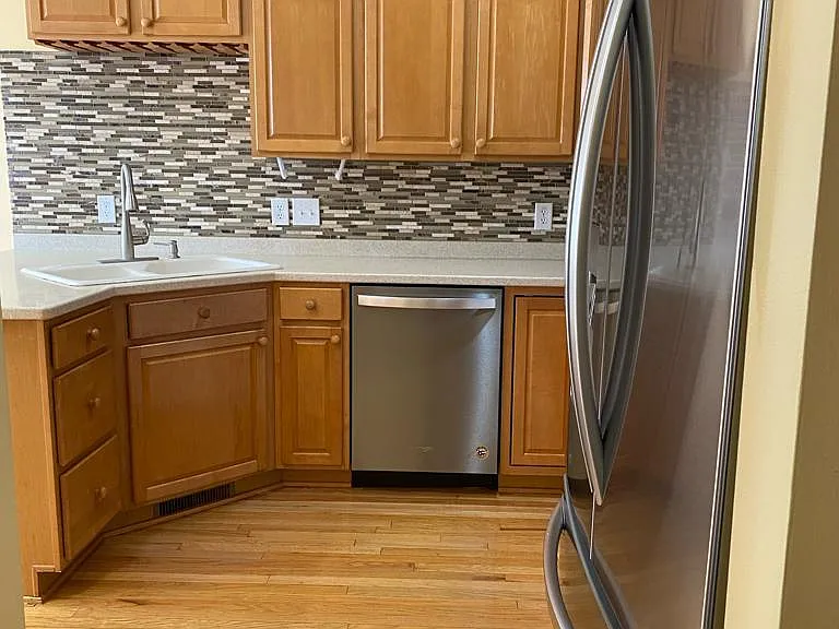 Kitchen with stainless steel appliances