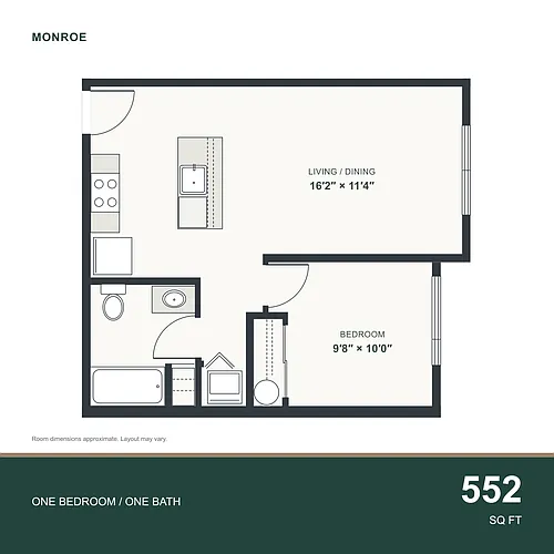Floor plan One Bedroom A