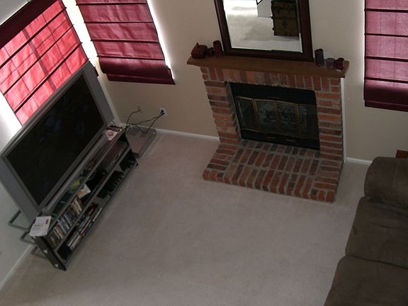 Looking down from loft