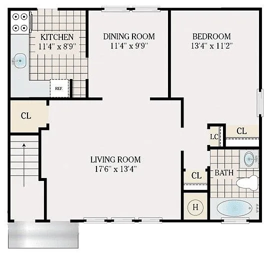 Floor plan One Bedroom Deluxe