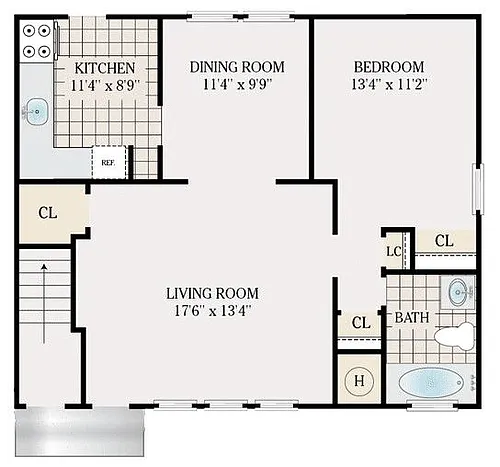 Floor plan One Bedroom Deluxe