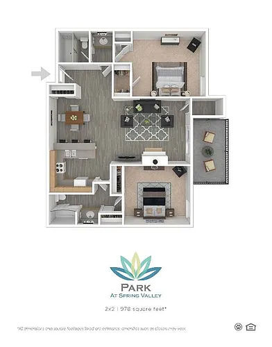 Floor plan 2 Bedroom 2 Bath