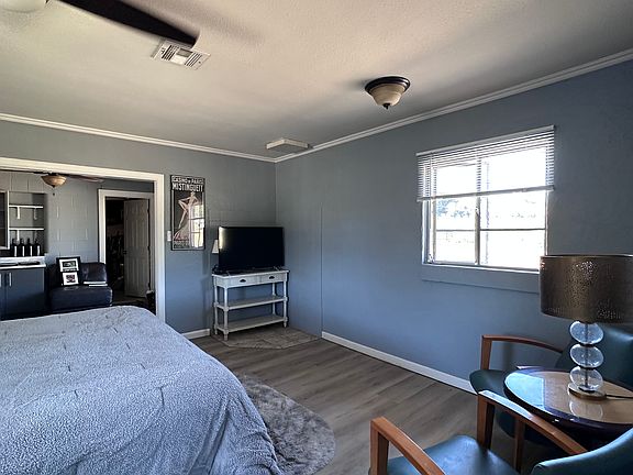 Seating area in bedroom.
