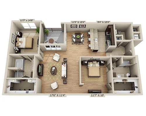 Floor plan Plan K (B2D)