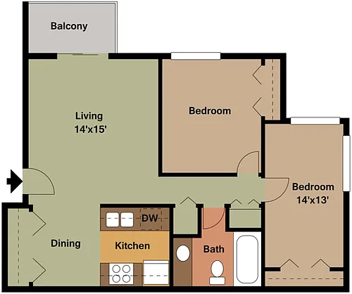 Floor plan 2 Bedroom