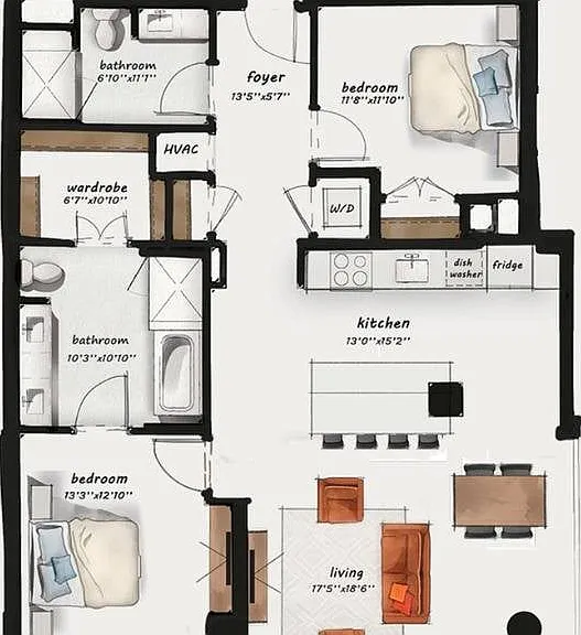 C7 | 2 Bed 2 Bath 1,399 square feet C7 | 2 Bed 2 Bath 1,399 square feet