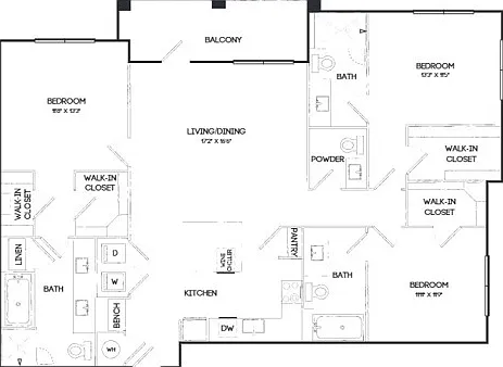 C1 | 3x3.5 | 1558 sq ft C1 | 3x3.5 | 1558 sq ft