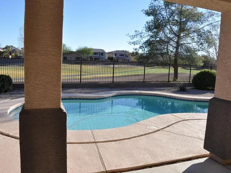 Heated pool with golf course viewing