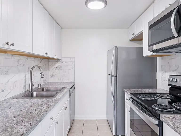 Newly renovated kitchen with granite counters