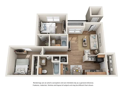 Floor plan 2 Bedroom 2 Bathroom