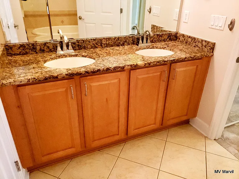 Master bathroom with double sink