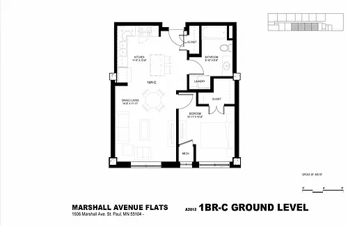 Floor plan 1 Bedroom (C 60)