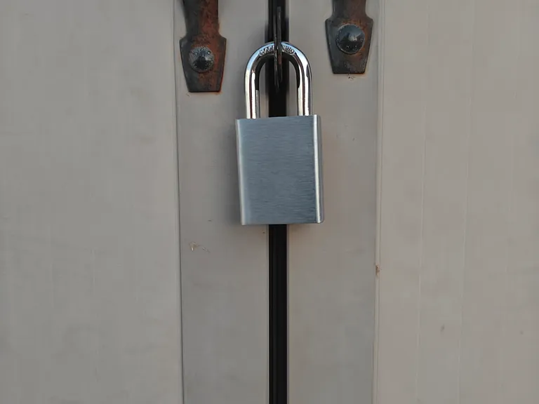 Storage shed locks with same key as the house
