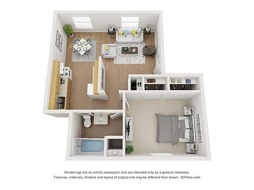 Floor plan 1 Bedroom 1 Bathroom