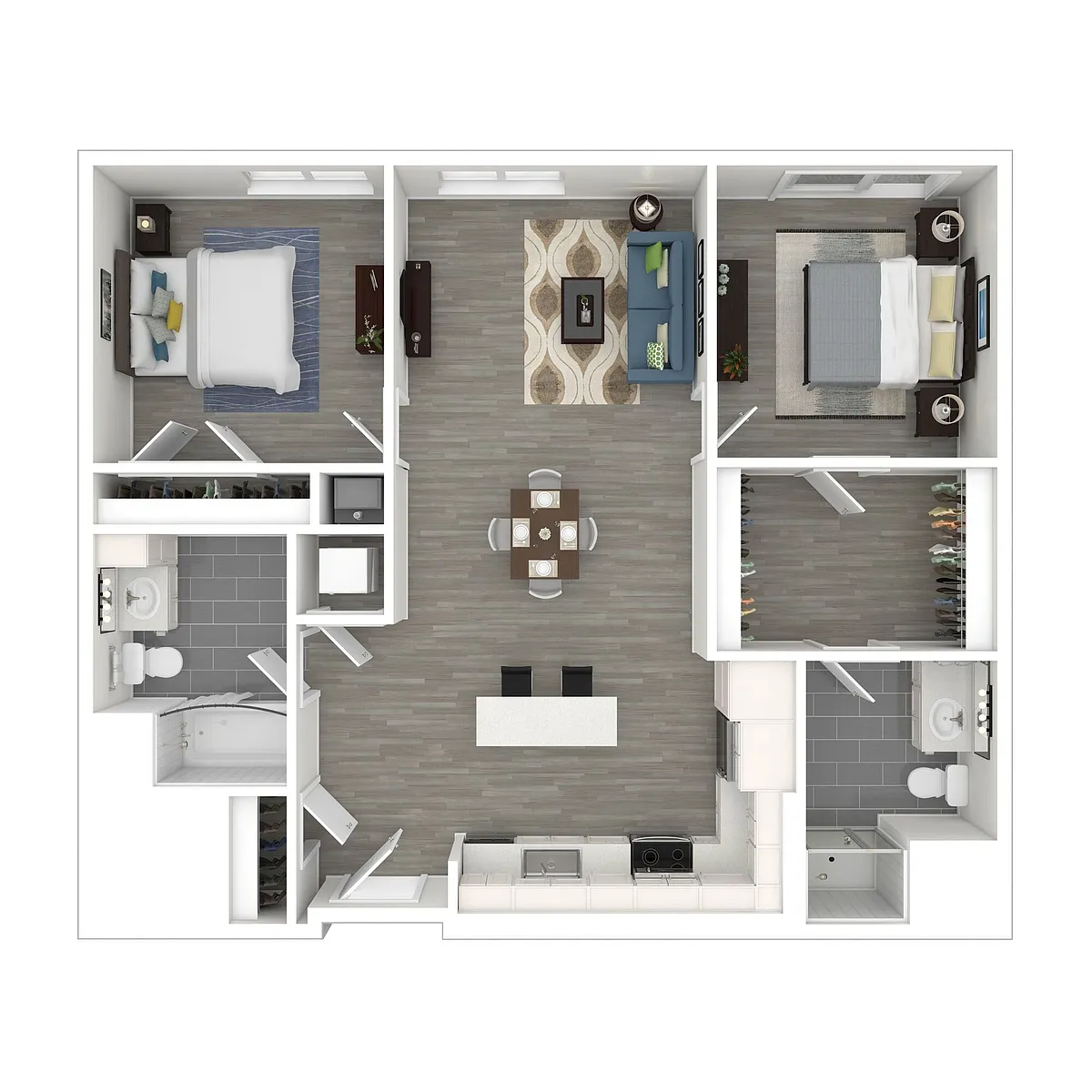 Floor plan 2 Bedroom 2A 2B 2C 2D 2G & 2H - Workforce