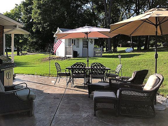 Backyard cement patio