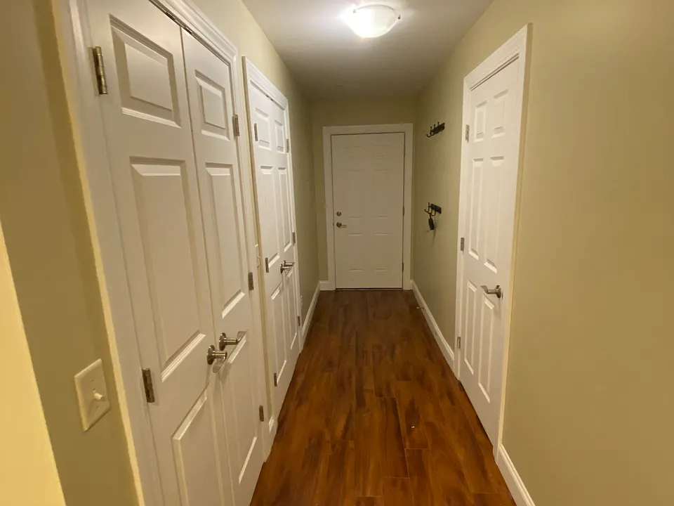 Entry door and entry hallway