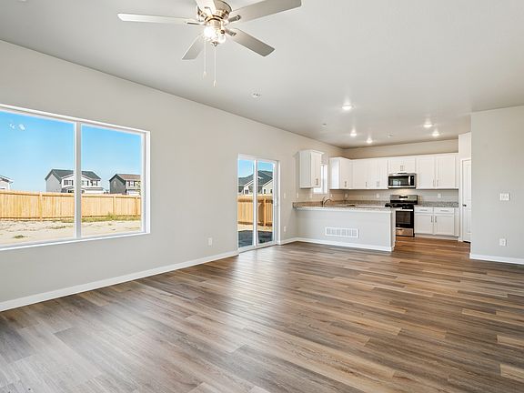 The family room in the Yale floor plan is spacious with plenty of natural light.