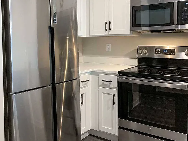 Cook up something special in this fully equipped, modern kitchen with stainless steel appliances.