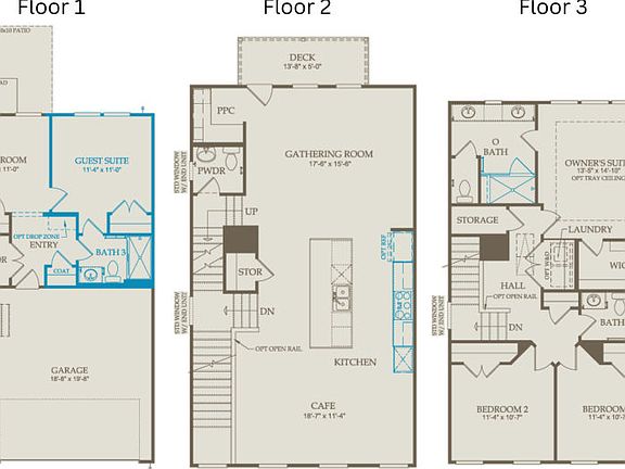 Floor Plan Level 1, Level 2 Level 3