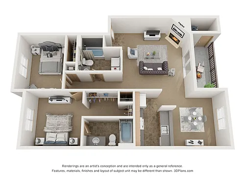 Floor plan 2x2 - Liberty