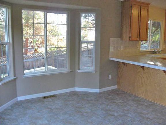 Bay window in dining area