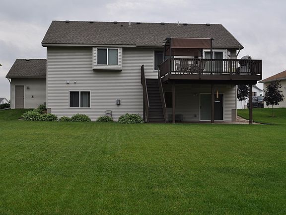 Deck and back view of home