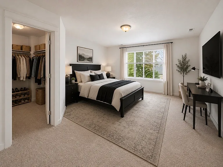 Primary Bedroom: Large closet plus full bath
