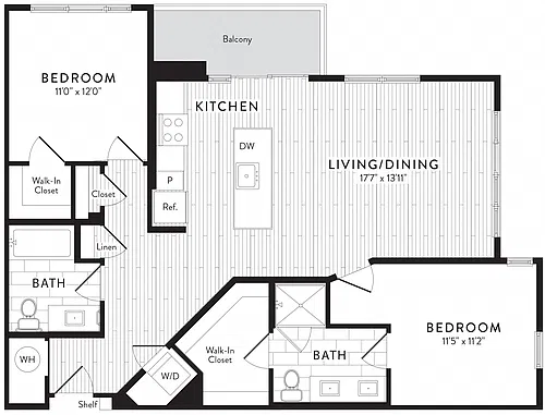 Floor plan C2 - 2 Bed_2 Bath