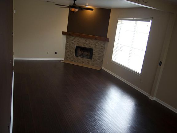 Living Room with wood burning fireplace