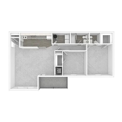 Floor plan 2 Bedroom/1.5 Bath at Parkwood