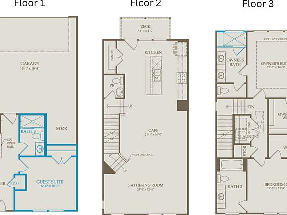 Floor Plan Level 1, Level 2 Level 3